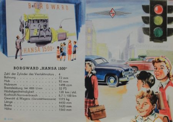 Borgward Hansa 1500 School-Timetable Sparkasse 1952 (2037)